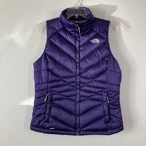 THE NORTH FACE Women Puffer Vest 550 Goose Down  Zip Up Winter Travel Purple M